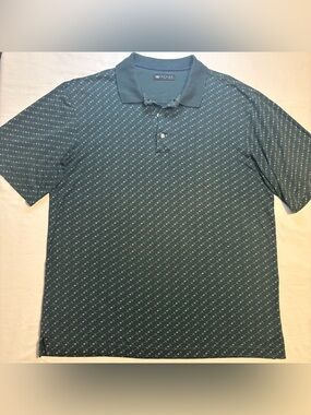 Wedge- Golf and Beyond- Men’s 100% Cotton Dark Green Patterned Polo size XL